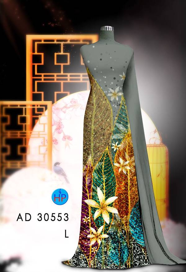 Vải Áo Dài Hoa In 3D AD 30553 7